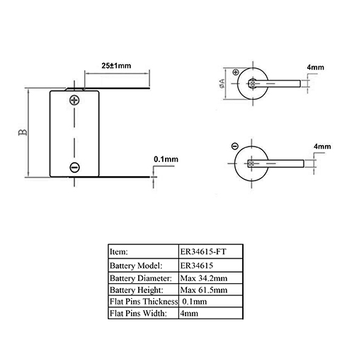 Элемент питания ROBITON ER34615-FT