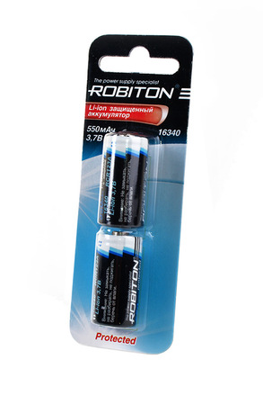 Аккумулятор ROBITON 16340 550мАч 3.7В с защитой BL2