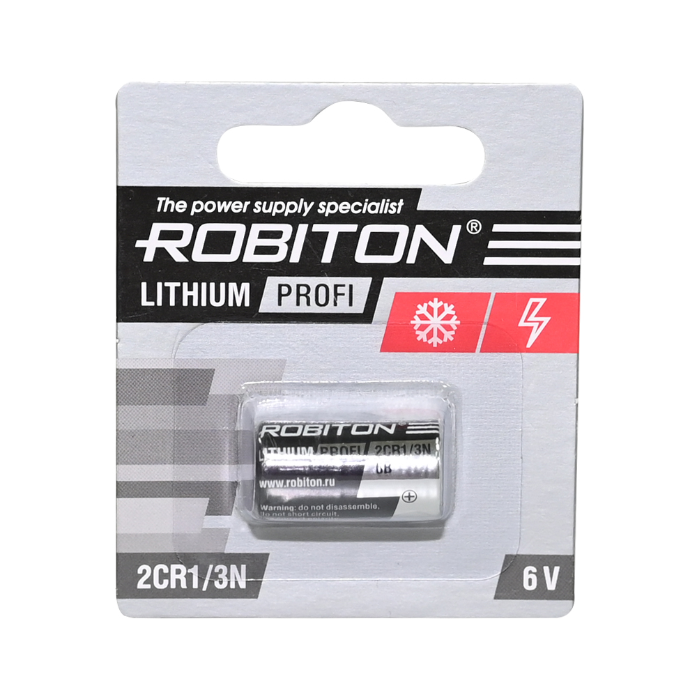 Батарея ROBITON PROFI 2CR1/3N с плоским контактом 