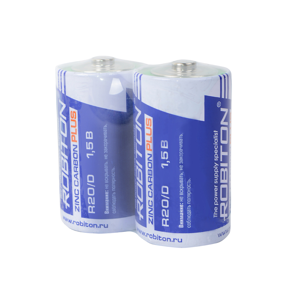 Элемент питания ROBITON PLUS Zinc Carbon R20 SR2