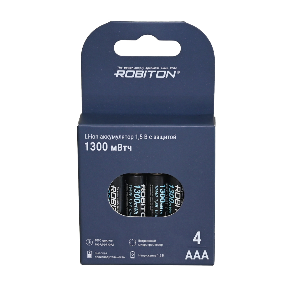 Аккумулятор ROBITON 10440-736/box (AAA) 1300мВтч, 736мАч 1,5В с защитой BL4