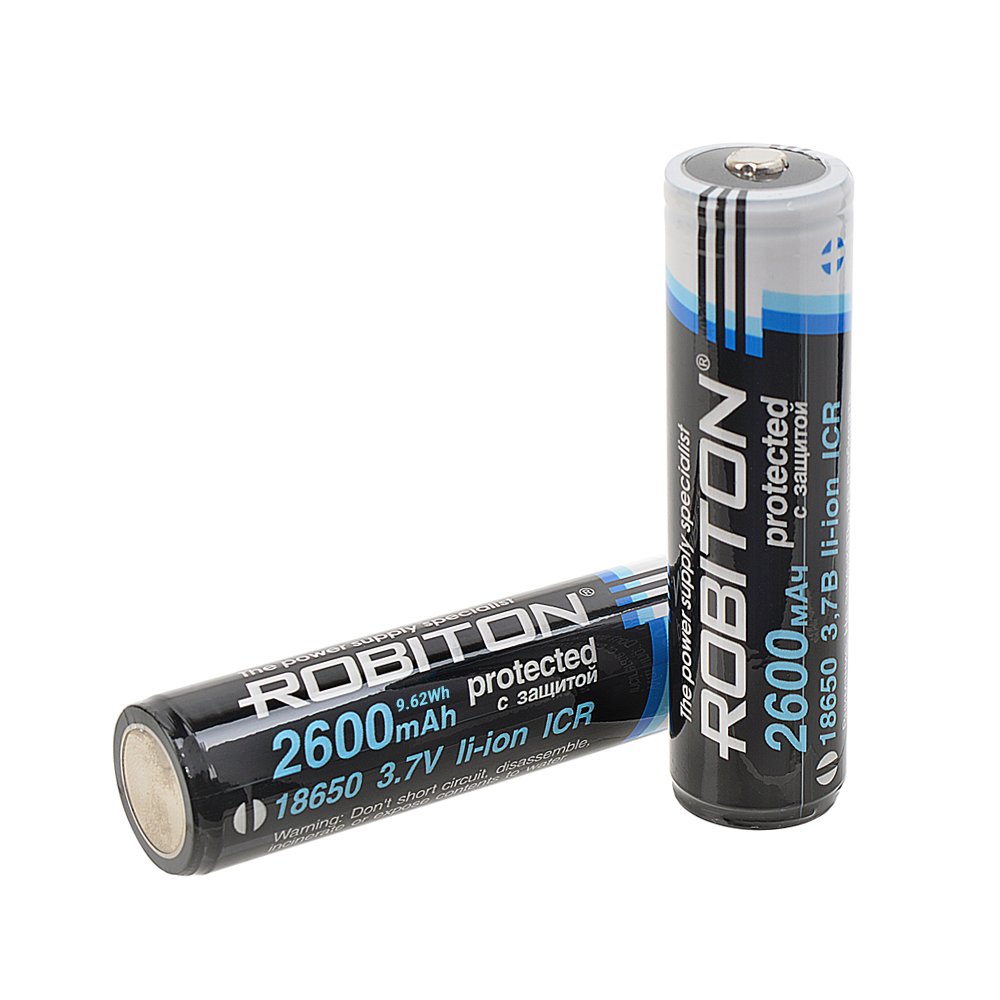 Аккумулятор ROBITON 2.6/Li18650 (Samsung ICR18650) с защитой PK1