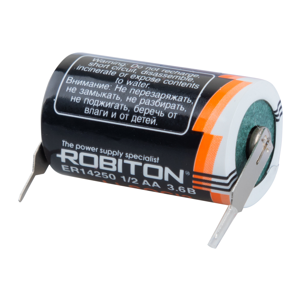 Элемент питания ROBITON ER14250-P1M1 ER14250 1/2AA со штырьковыми выводами под пайку