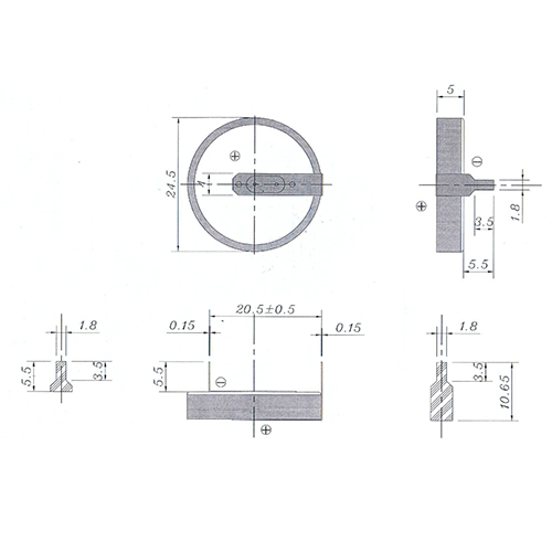 Элемент питания ROBITON PROFI CR2450 - HB5.5/20.5 3.0В с выводами под пайку BULK20